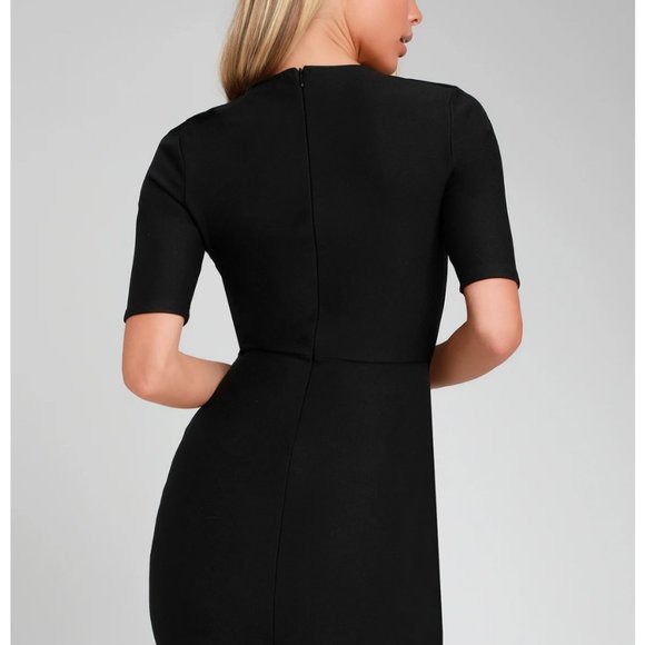 Push The Envelope Black Bodycon Dress - Picture 5 of 7